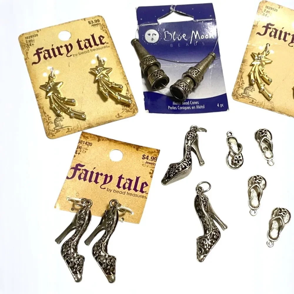 Charms Jewelry Craft Supplies Shooting Stars Shoes High Heels Flip Flops Metal